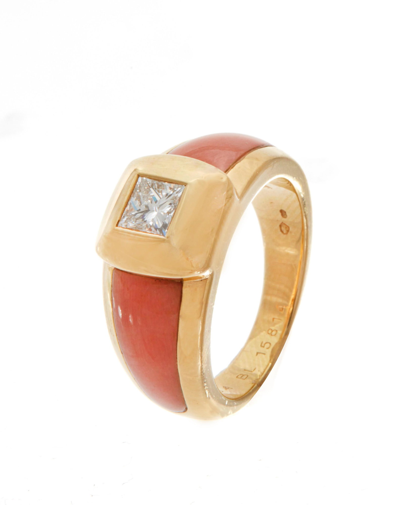 Van Cleef & Arpels: A diamond, coral and 18K gold ring (1 of 3)
