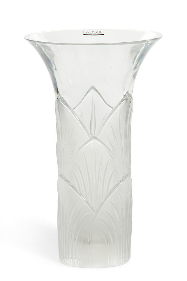 A Lalique clear and frosted glass lotus lamp (1 of 8)