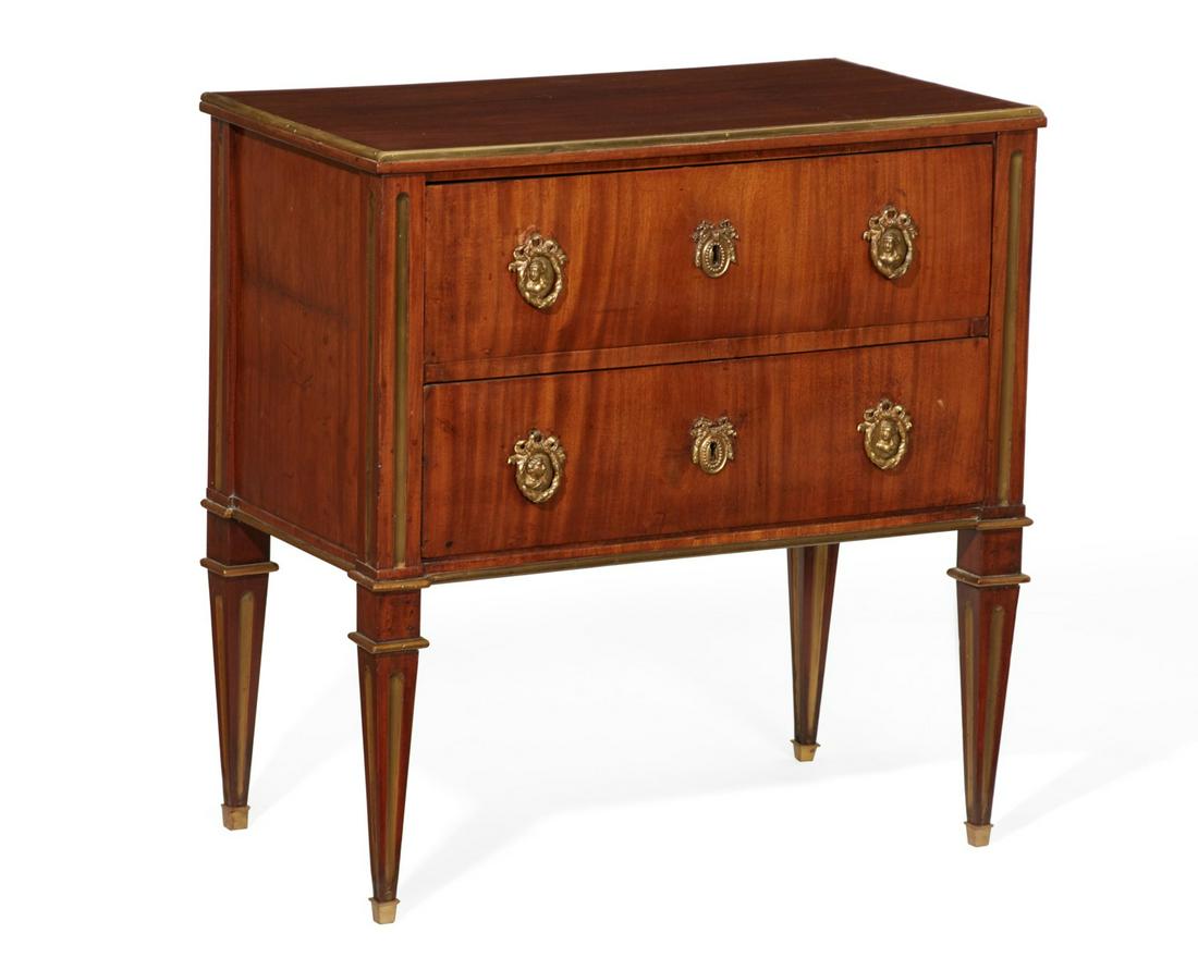 Russian Neoclassical brass mounted mahogany chest (1 of 14)