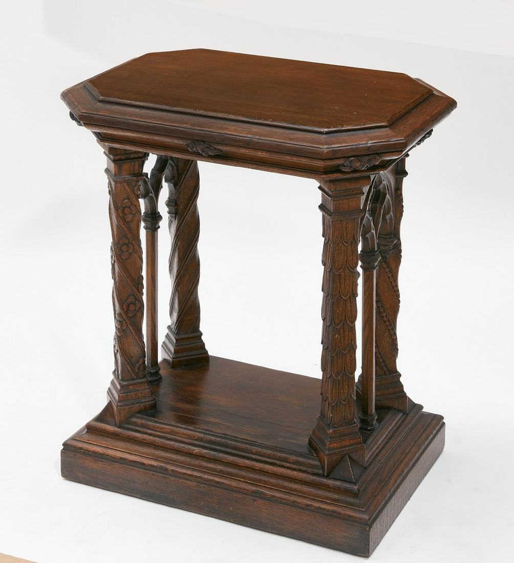A Continental Gothic style oak occasional table (1 of 5)