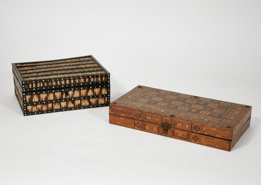 Anglo Indian quillwork box & a backgammon board (1 of 3)