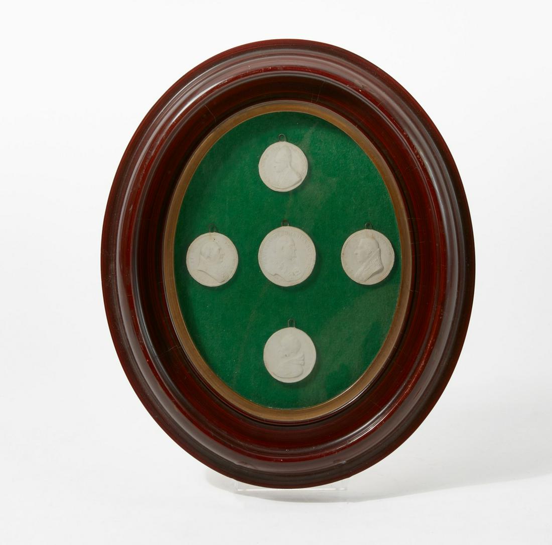 Late 19th century frame with five plaster cameos (1 of 3)