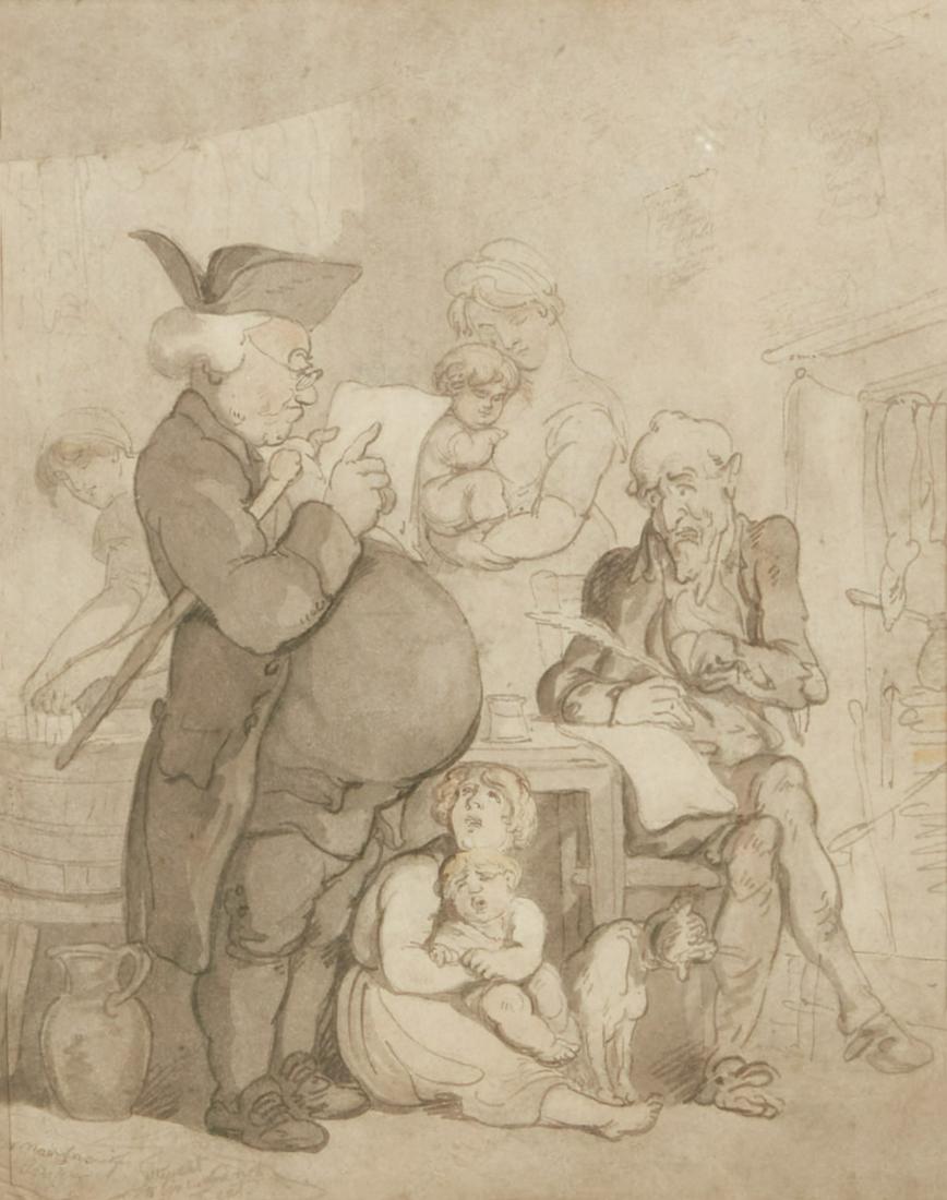 Thomas Rowlandson, A New Law of Keyes, ink (1 of 5)