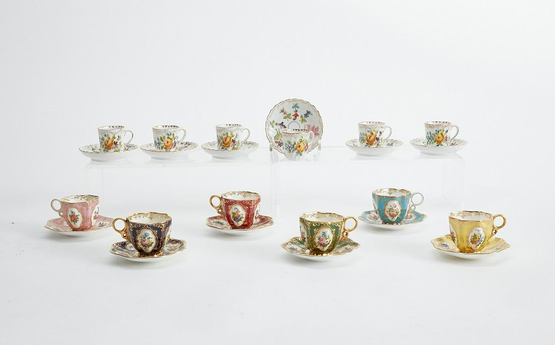 Six Coalport porcelain demitasse cups and saucers (1 of 3)