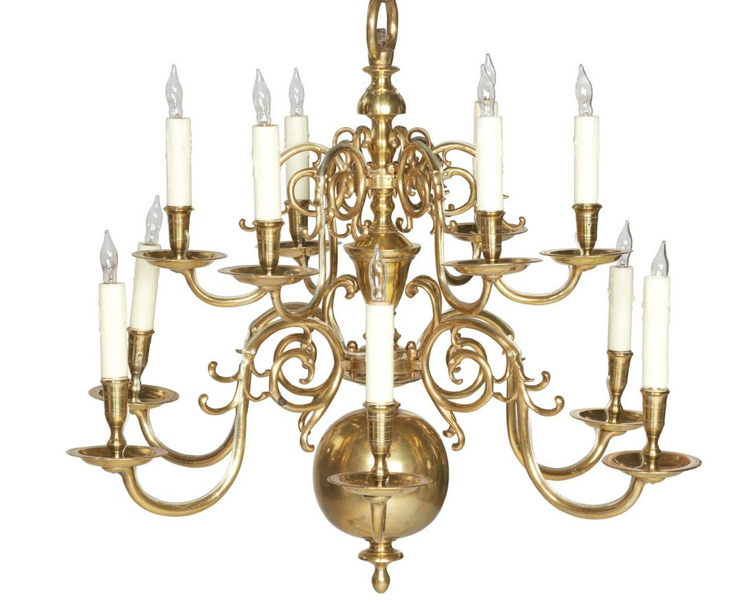 A Dutch Baroque style brass chandelier (1 of 14)