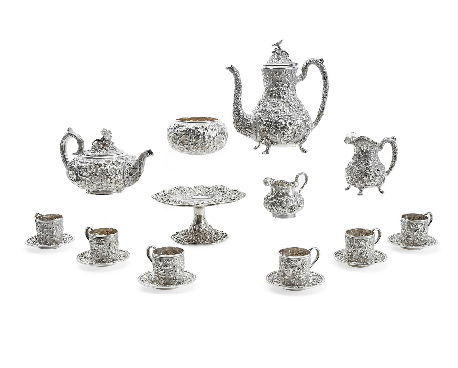 American silver tea & coffee set, Kirk , Steiff (1 of 8)