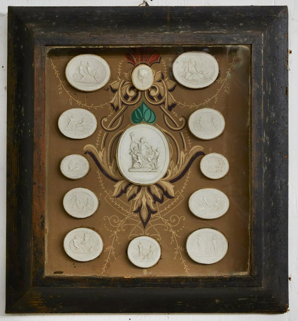 Thirteen Italian plaster Grand Tour intaglios (1 of 3)
