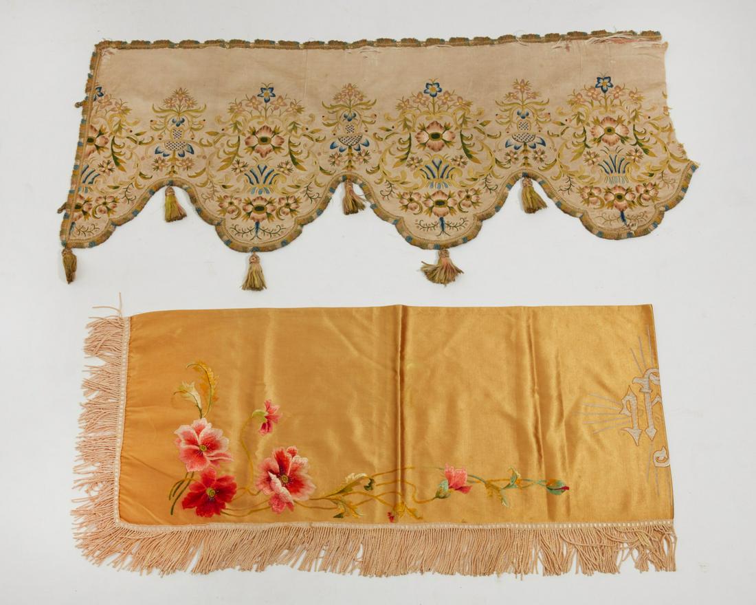 A group of four embroidered textiles (1 of 7)