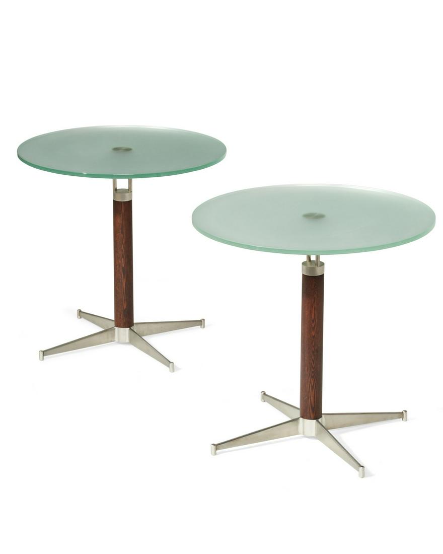 A pair of contemporary circular occasional tables (1 of 7)