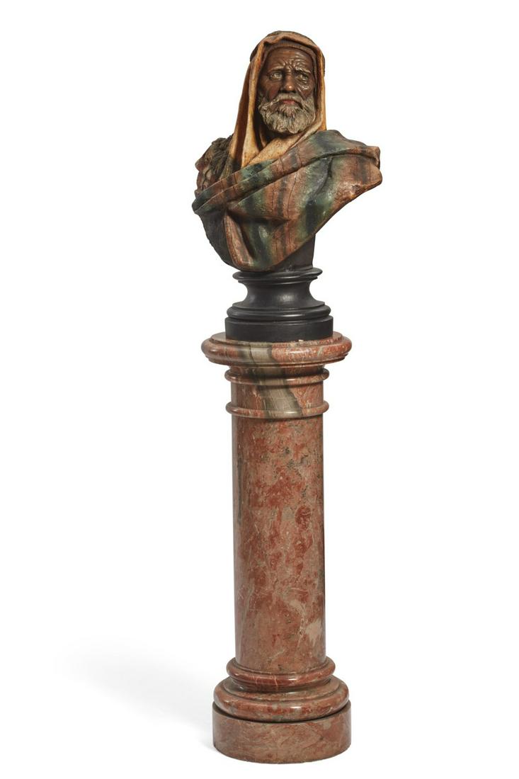 An Austrian painted terracotta bust of a Moor (1 of 11)