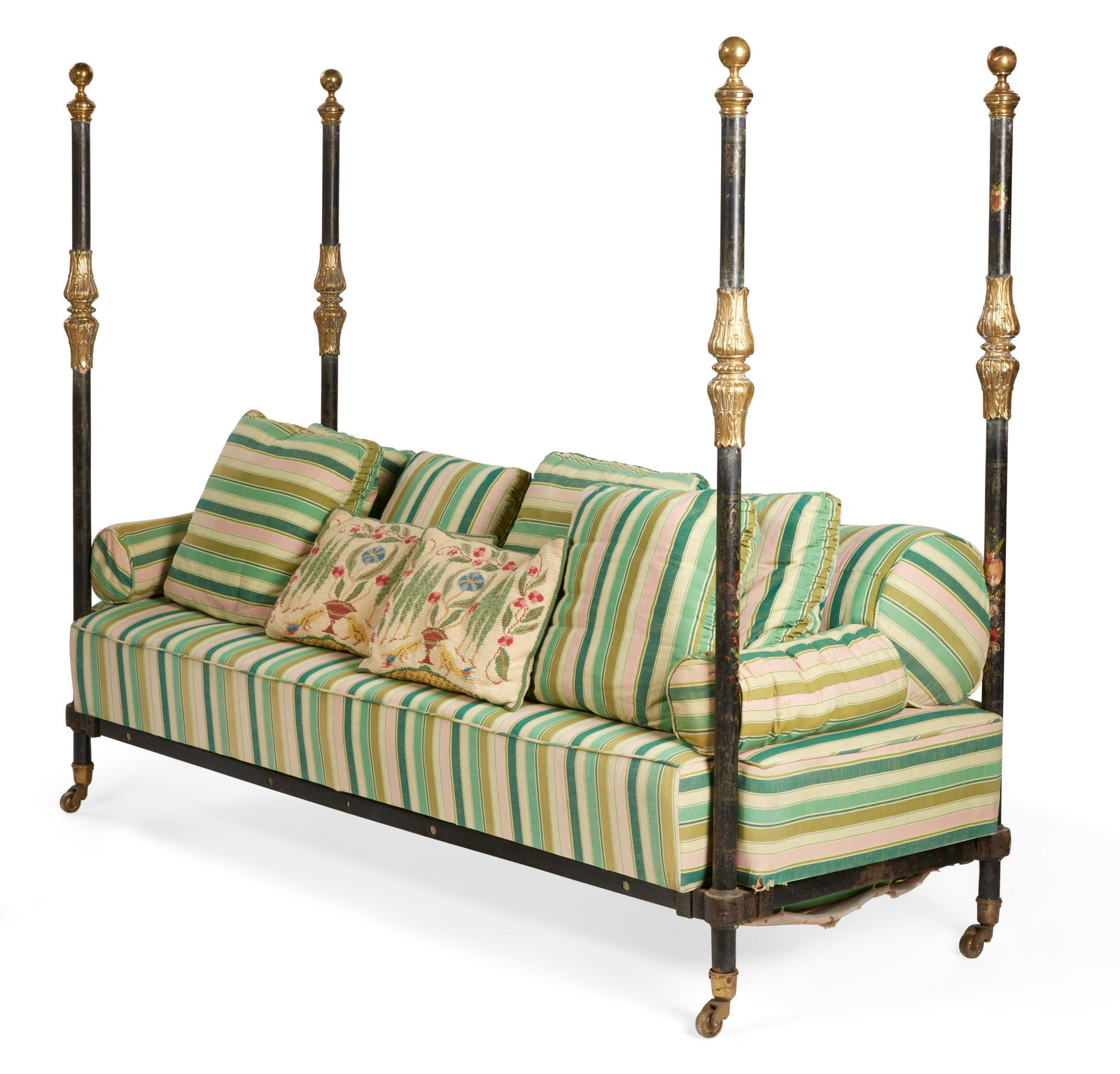 A French iron campaign bed & steel chair (1 of 8)