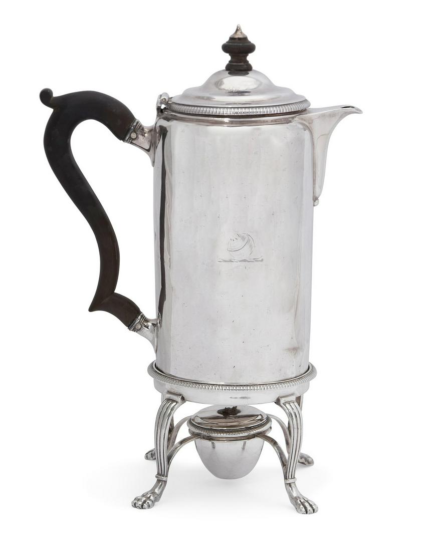 A George III sterling silver coffee pot on stand (1 of 6)