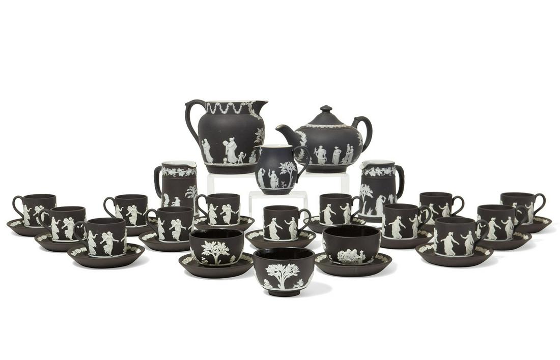 A Wedgwood black jasperware tea service (1 of 11)