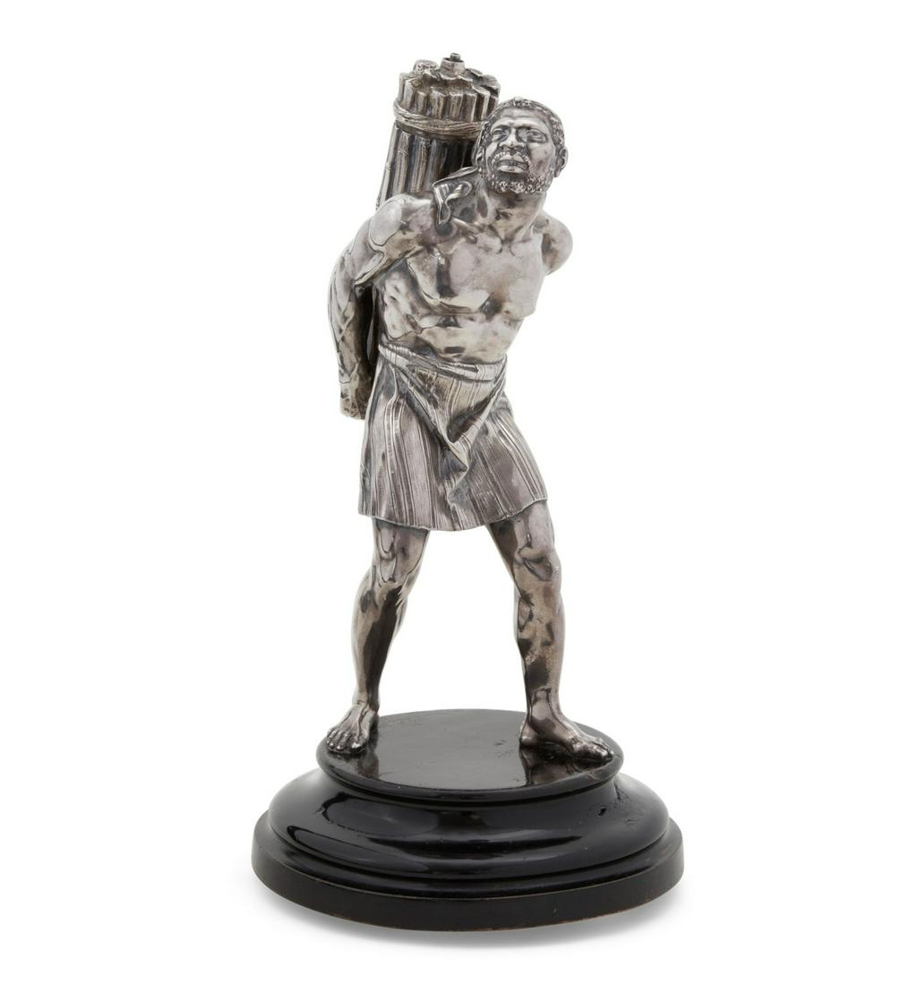 Victorian silver figural table lighter, Hennell (1 of 8)