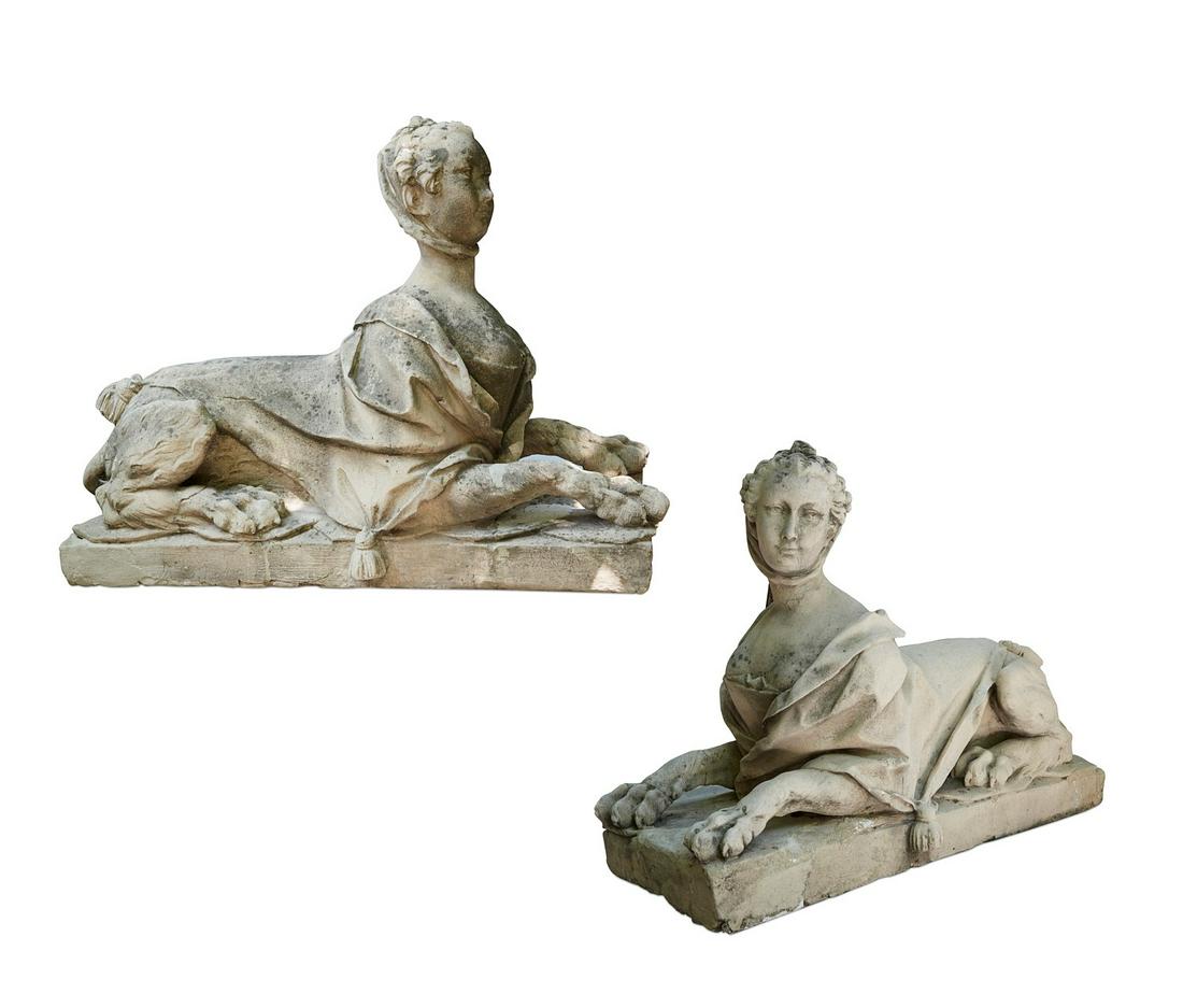 A pair of Louis XVI style models of sphinxes (1 of 7)