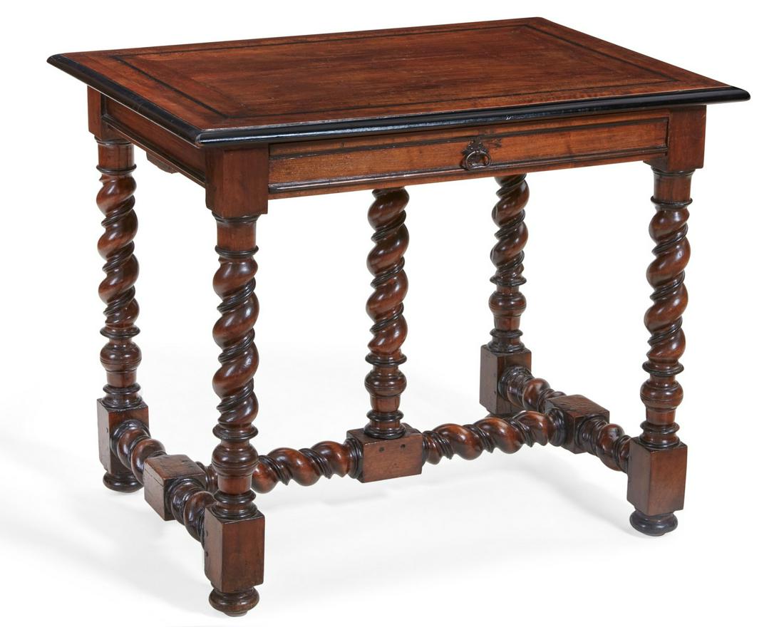 A Louis XIII parcel ebonized walnut side table (1 of 7)