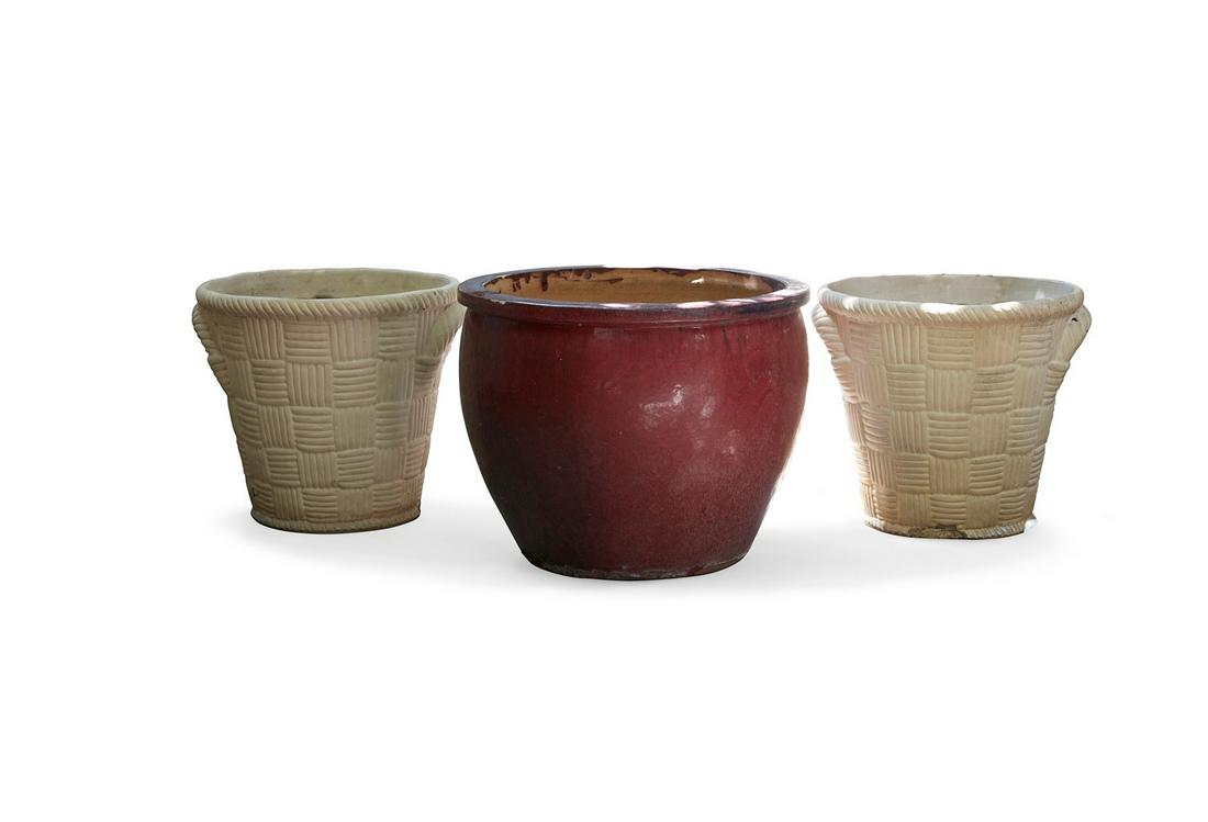 A group of three garden planters (1 of 2)