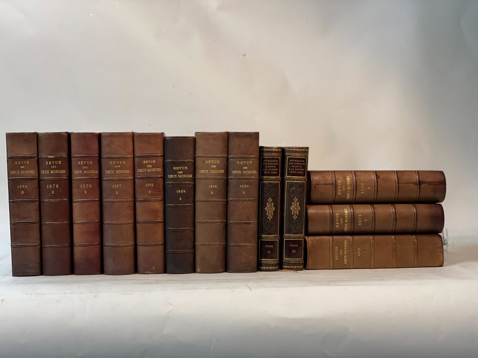 Approx 100 19th century French leather books (1 of 3)