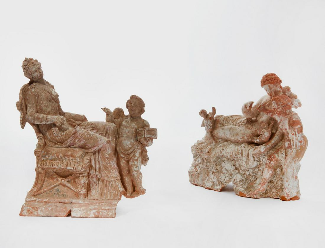 Two Grand Tour style terracotta figural groups (1 of 4)