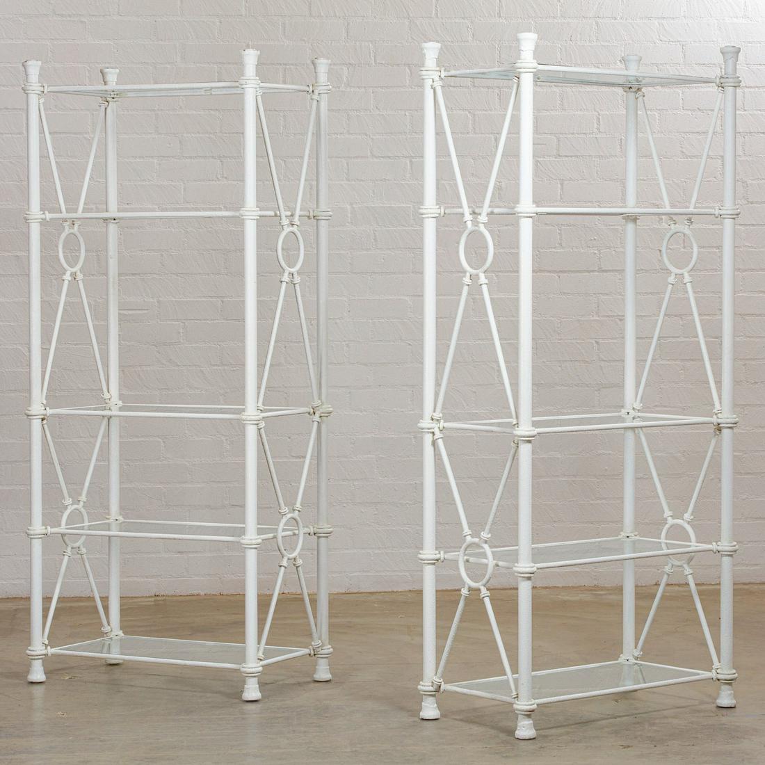 A pair of white painted cast iron etageres (1 of 5)