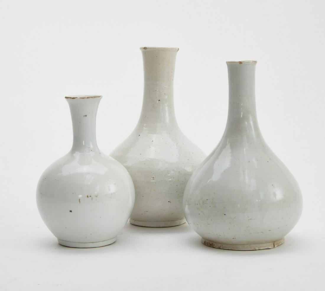 Three Asian white glazed bottle vases (1 of 5)