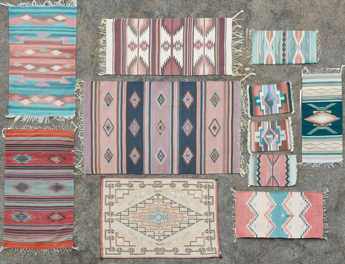 Eleven Mexican woven rugs/textiles (1 of 10)
