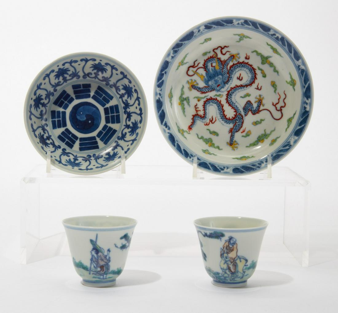 Four High Qing style porcelain table articles (1 of 5)
