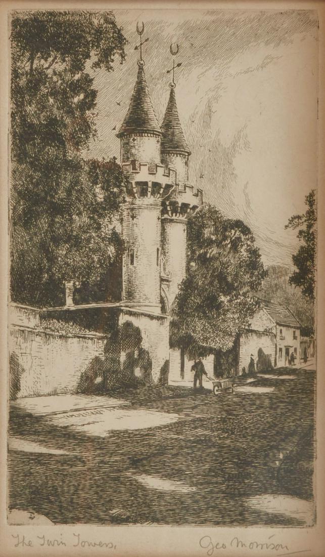 George Morrison, The Twin Towers, etching (1 of 5)