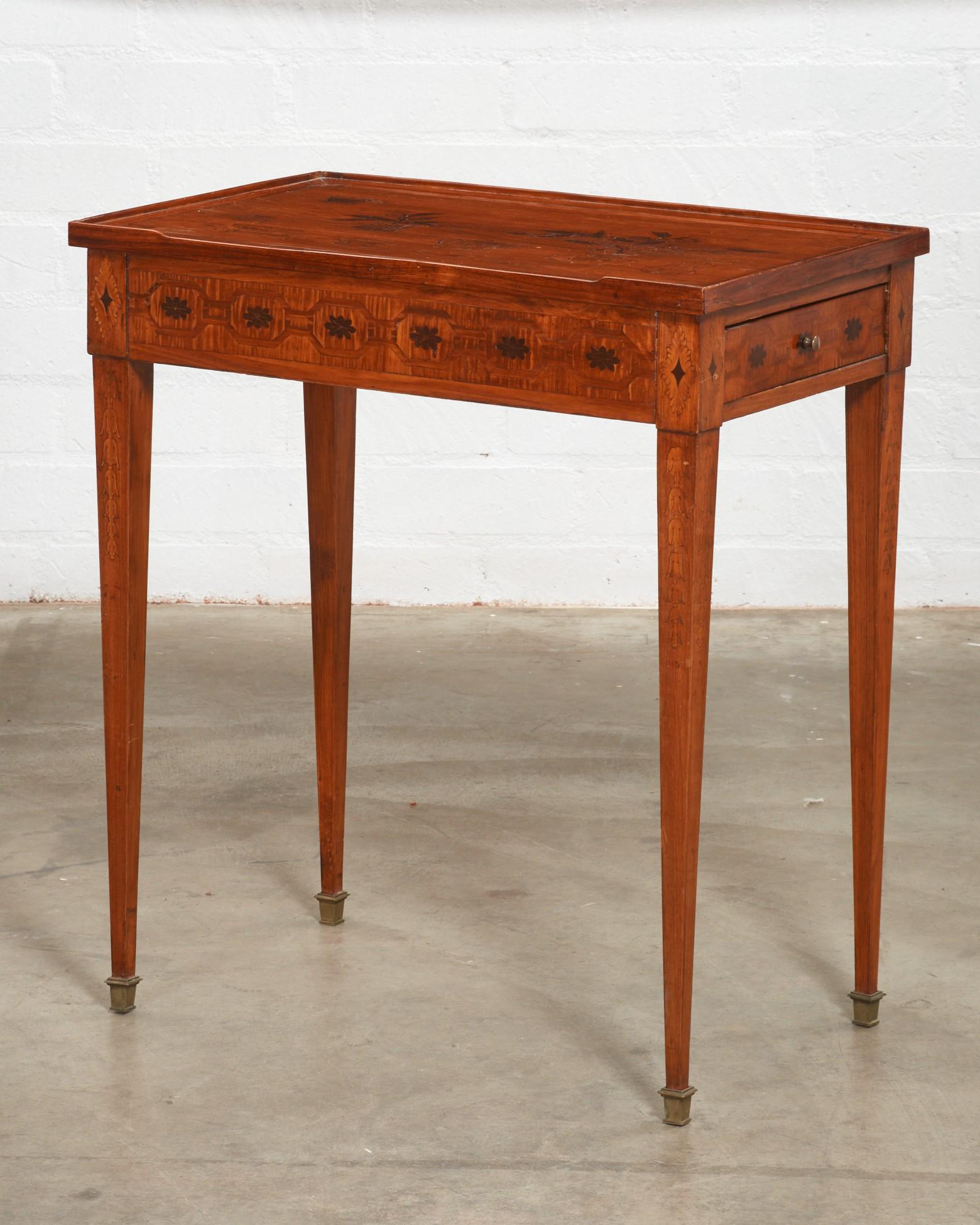 A Louis XVI marquetry and parquetry occasional table (1 of 5)