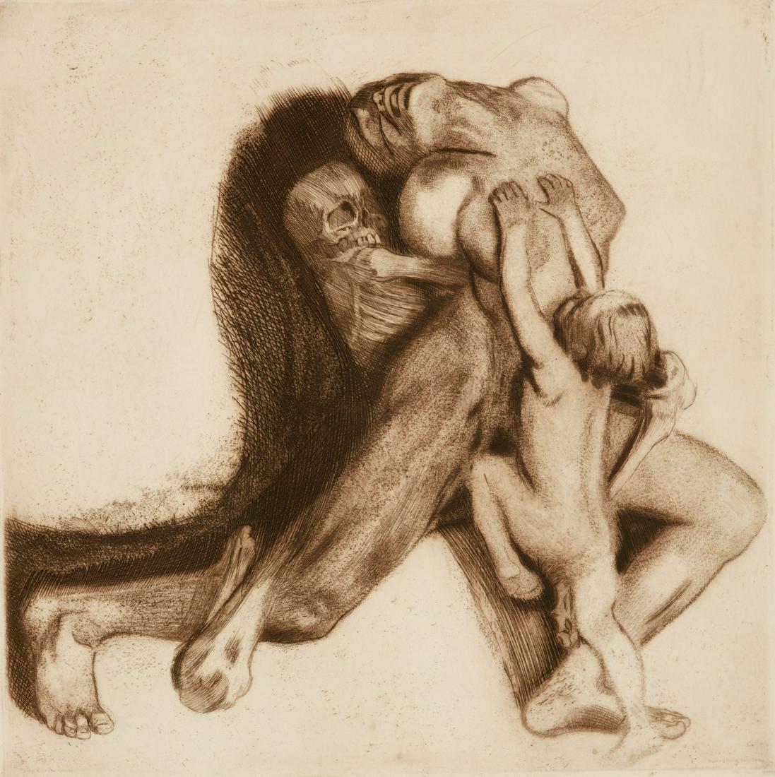 Kathe Kollwitz, Tod und Frau, etching (1 of 7)
