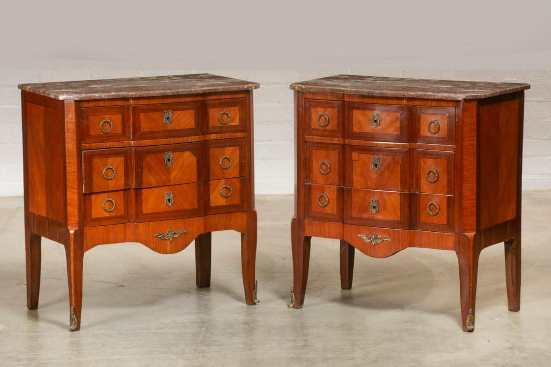 Pair of Louis XV/XVI Transitional style commodes (1 of 6)