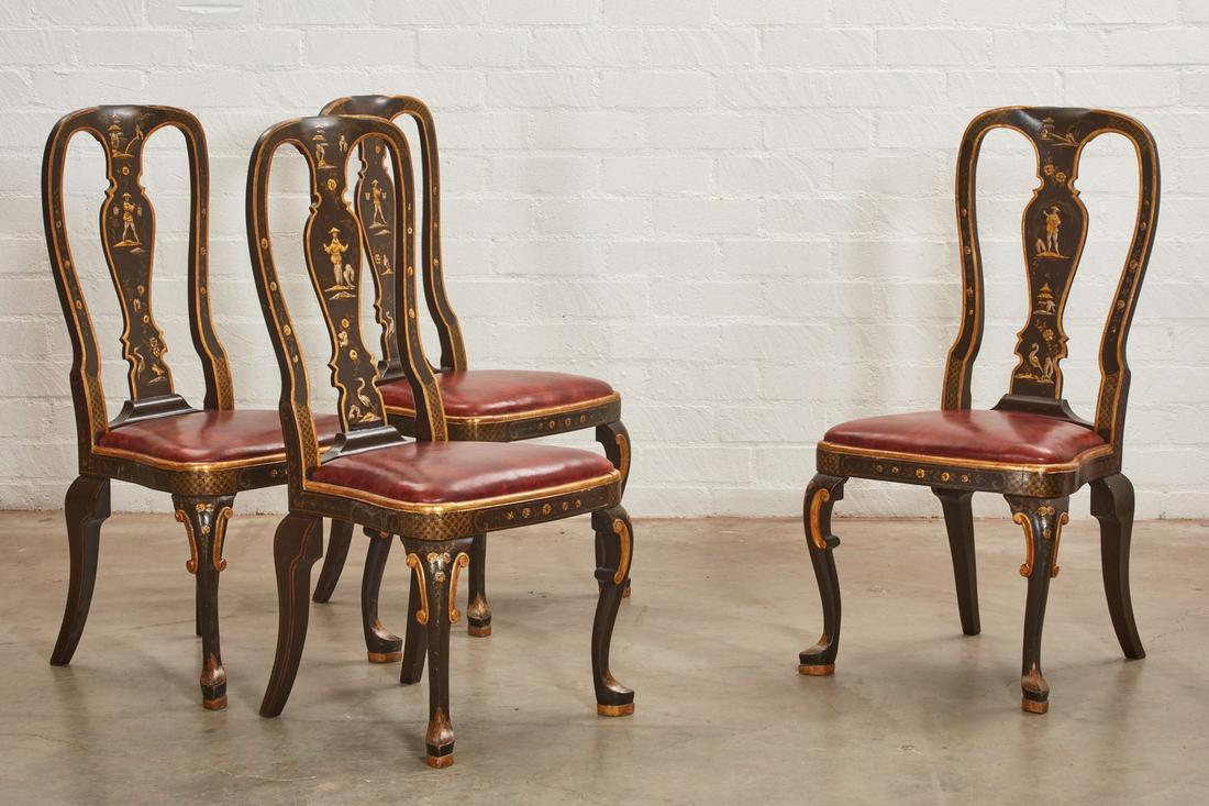 Four George II style Chinoiserie side chairs (1 of 6)