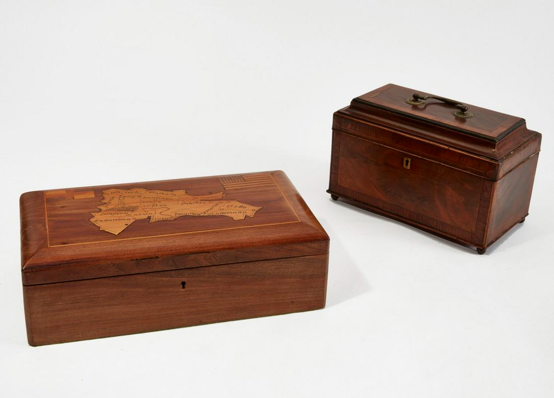 A Cuban humidor and an English tea caddy (1 of 3)