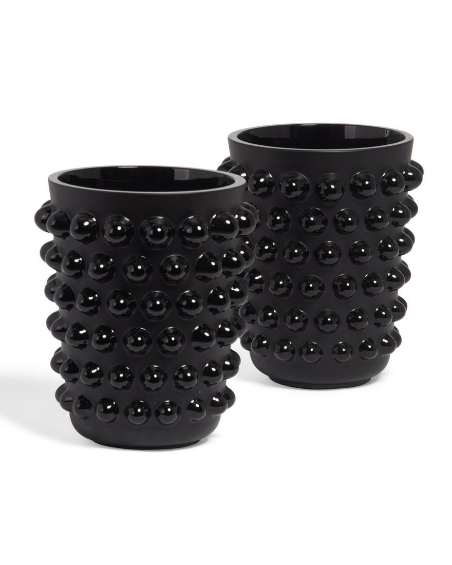 Two Lalique glass Black Collection vases: Mossi (1 of 9)