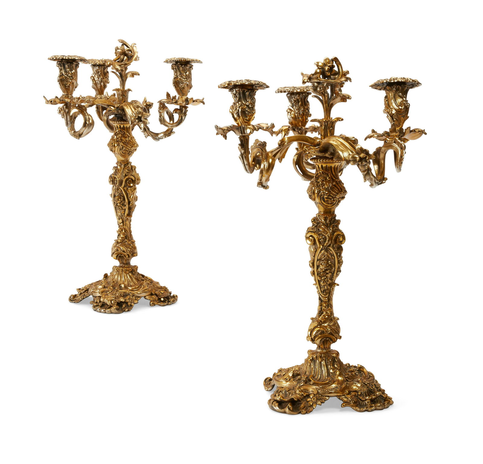 A pair of Louis XV style gilt metal candelabra (1 of 5)