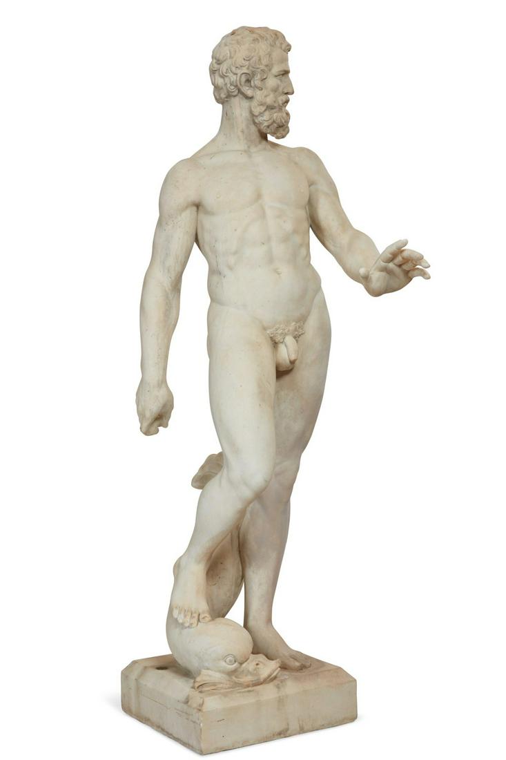 A Continental white marble model of Neptune (1 of 16)
