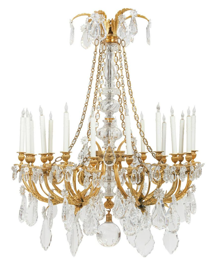 Louis XVI style gilt bronze and glass chandelier (1 of 10)