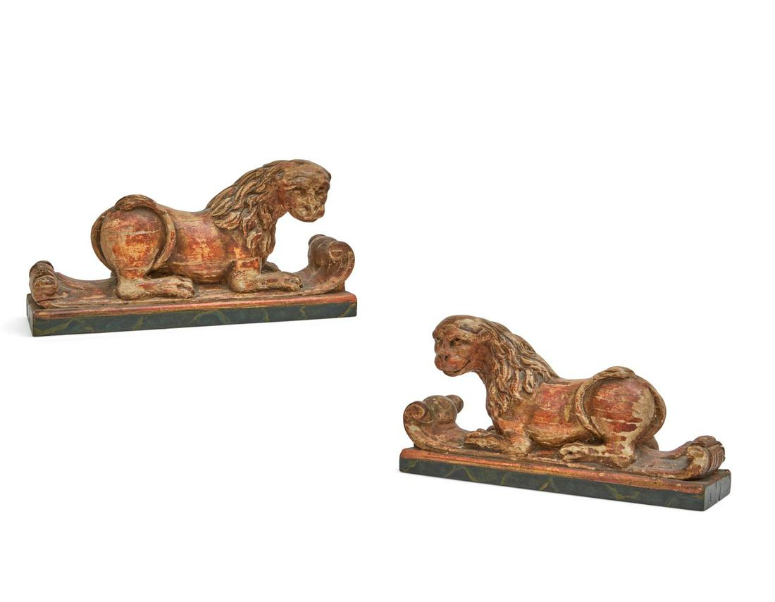 A pair of Italian Baroque models of lions (1 of 2)