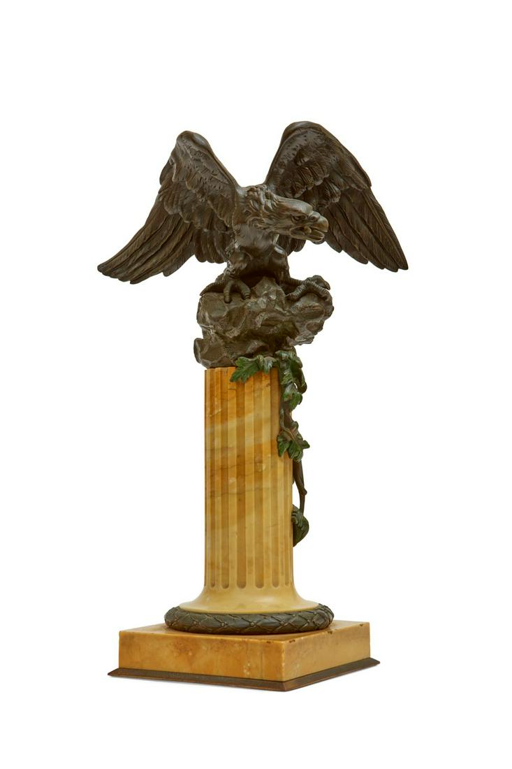 A Continental bronze & marble model of an eagle (1 of 1)