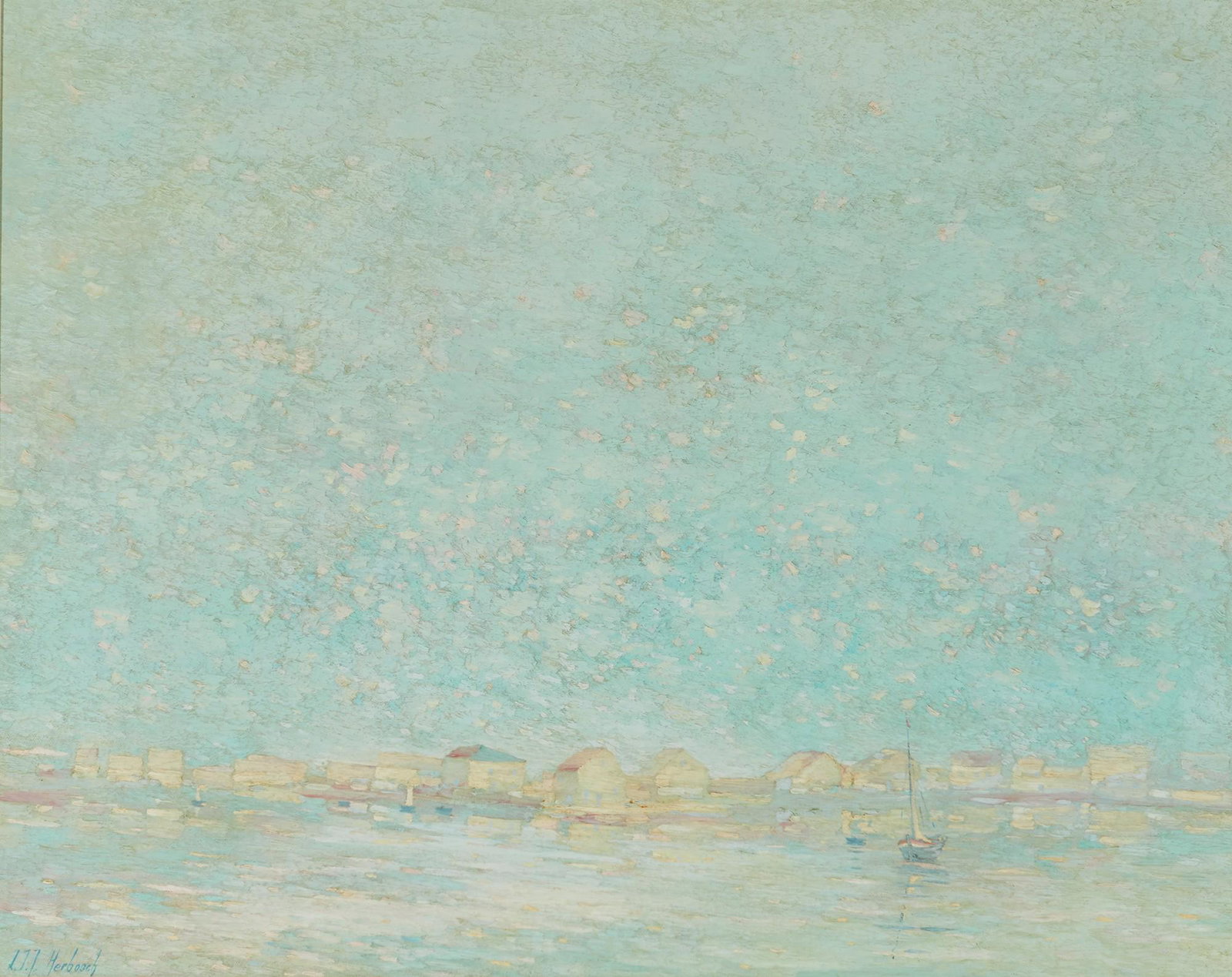 I.J.J. Herbosch, Sailboats off a coastal town (1 of 4)