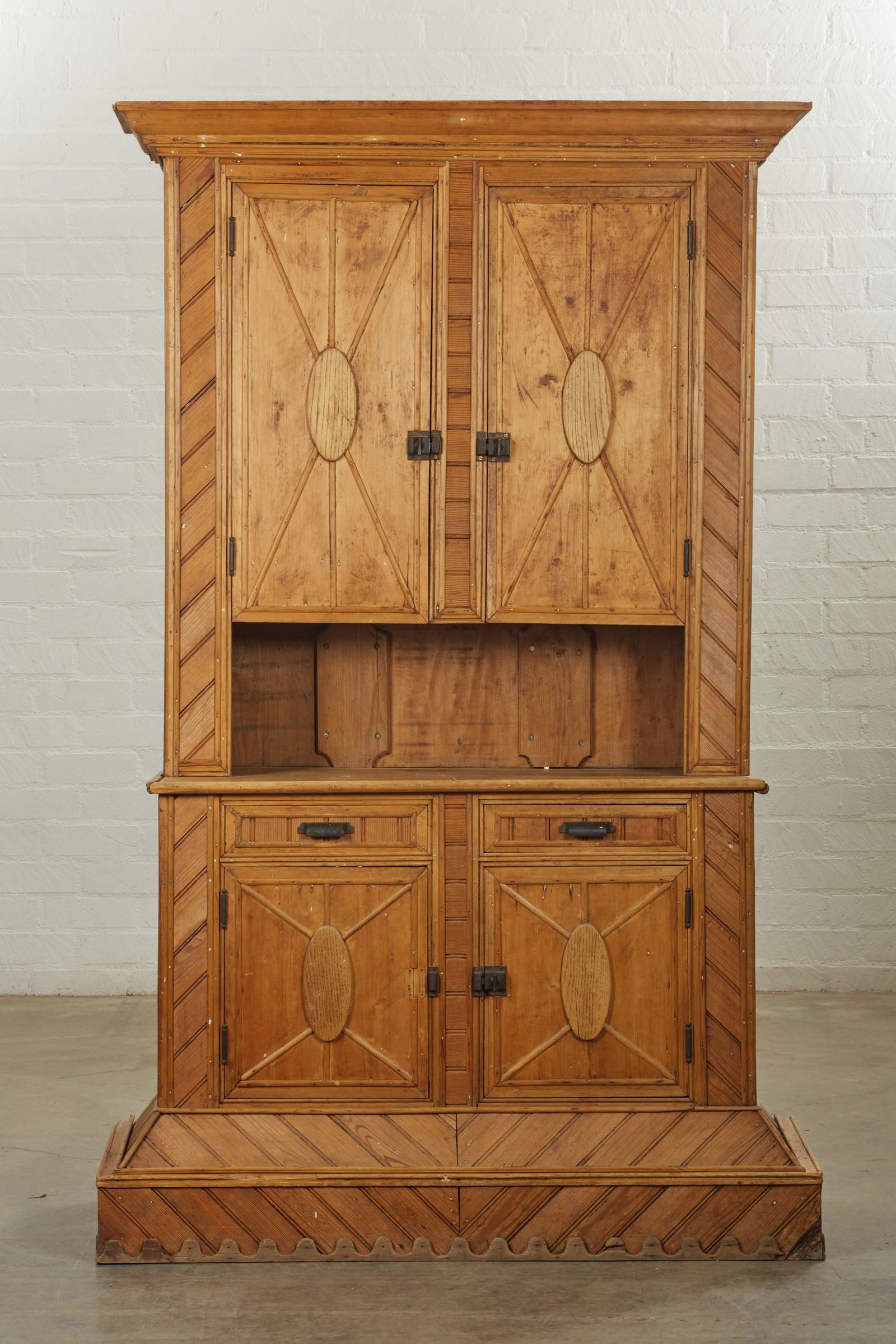 A Continental stripped pine and oak buffet (1 of 4)