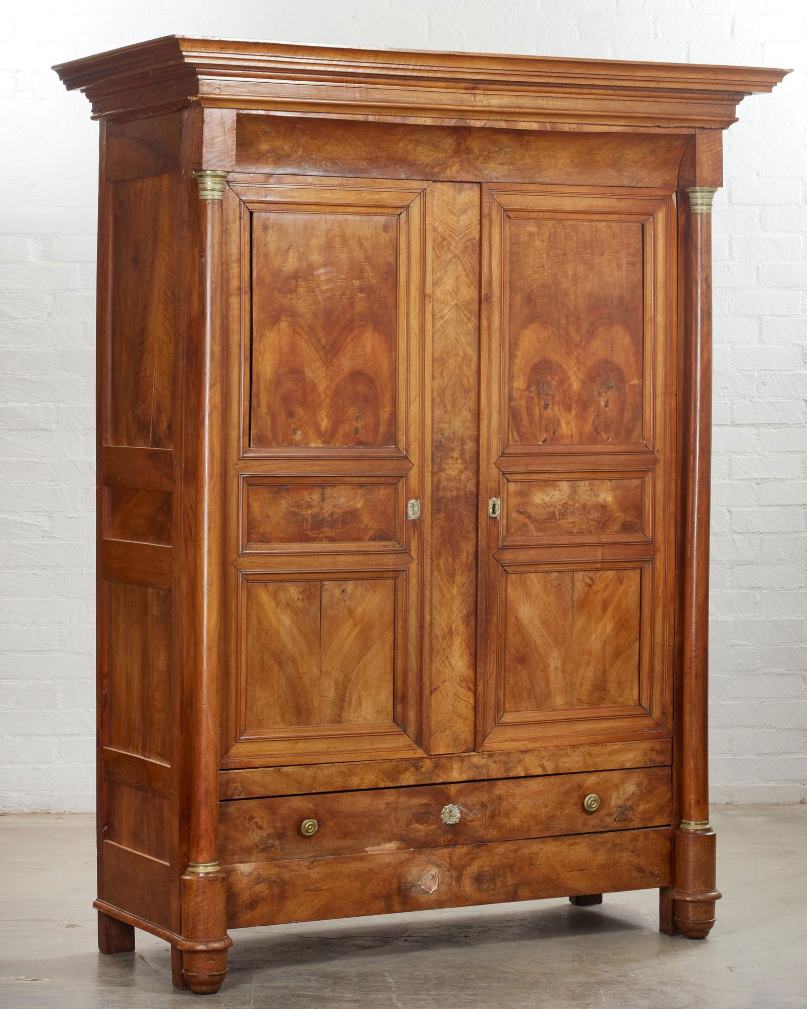 An Empire bronze mounted walnut armoire (1 of 10)