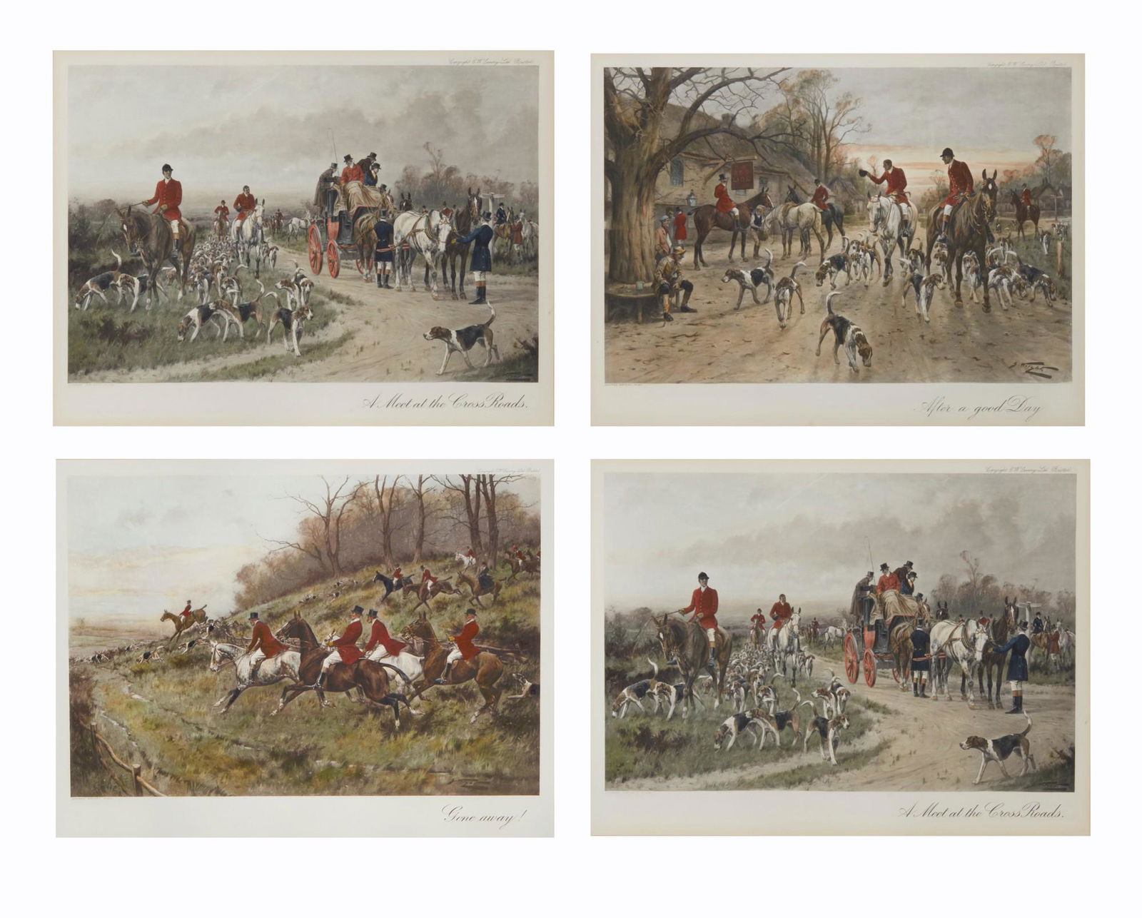 After George Wright, Hunt scenes, lithograph (1 of 6)