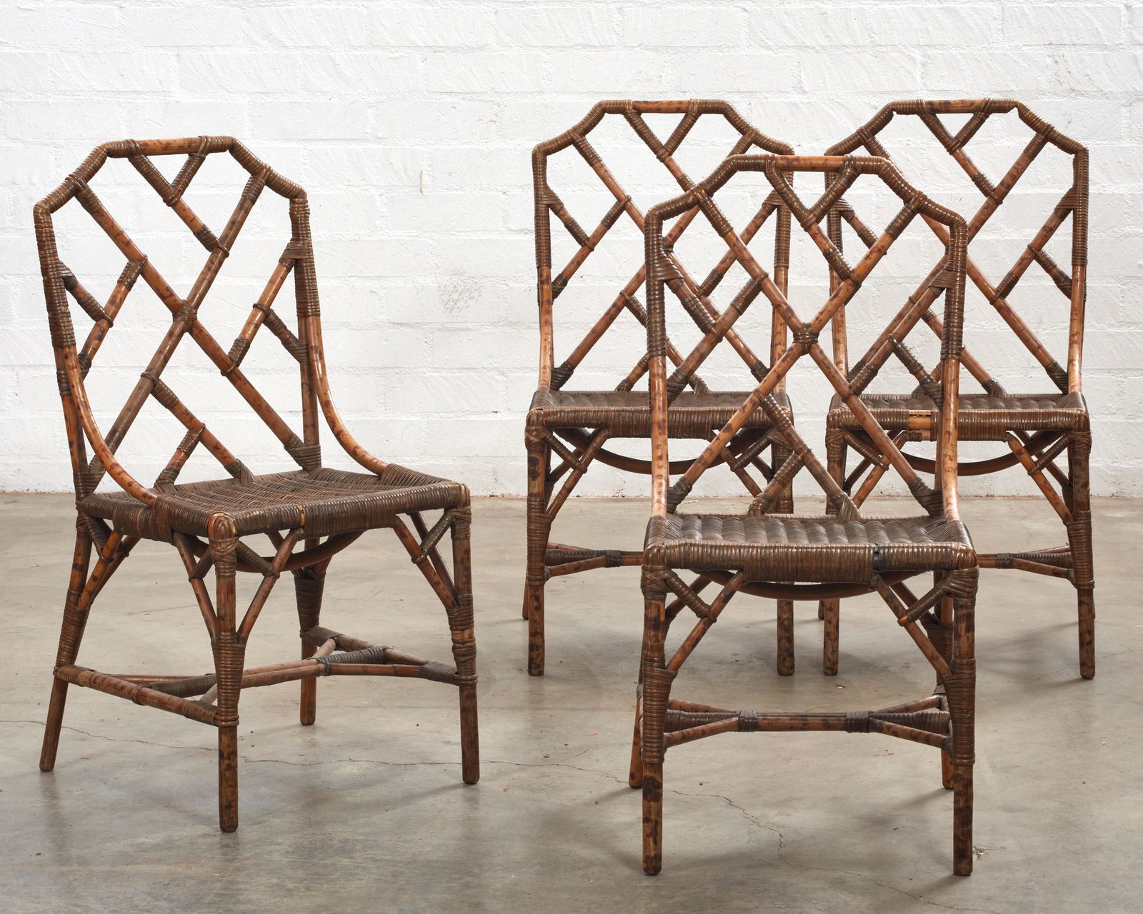 Four Chinese Chippendale style side chairs (1 of 3)
