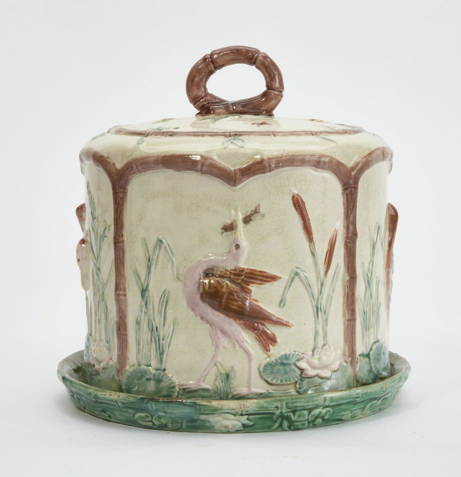 A Thomas Forester majolica cheese keeper (1 of 4)