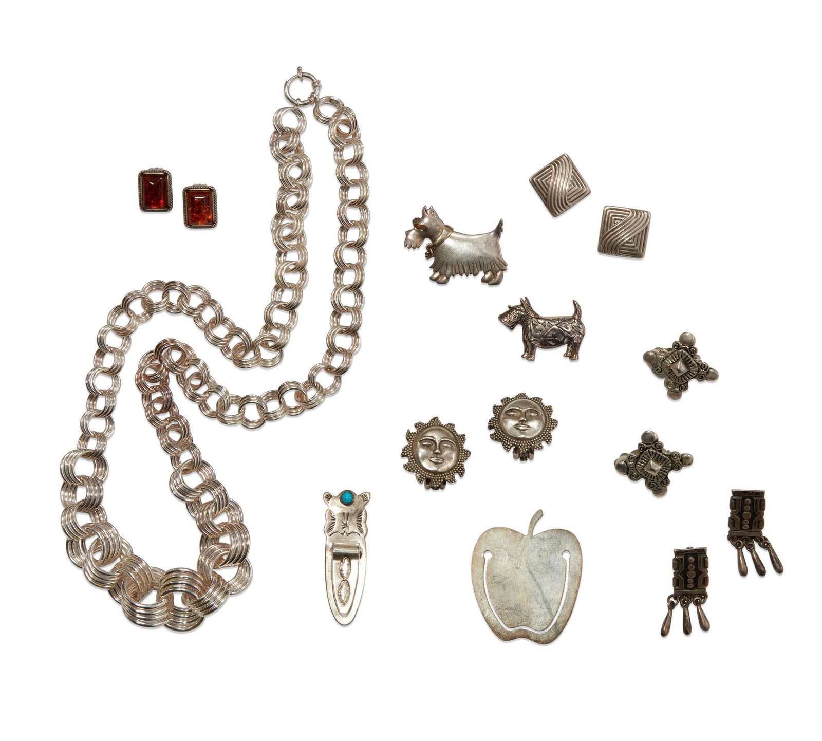 A collection of silver and metal jewelry (1 of 3)