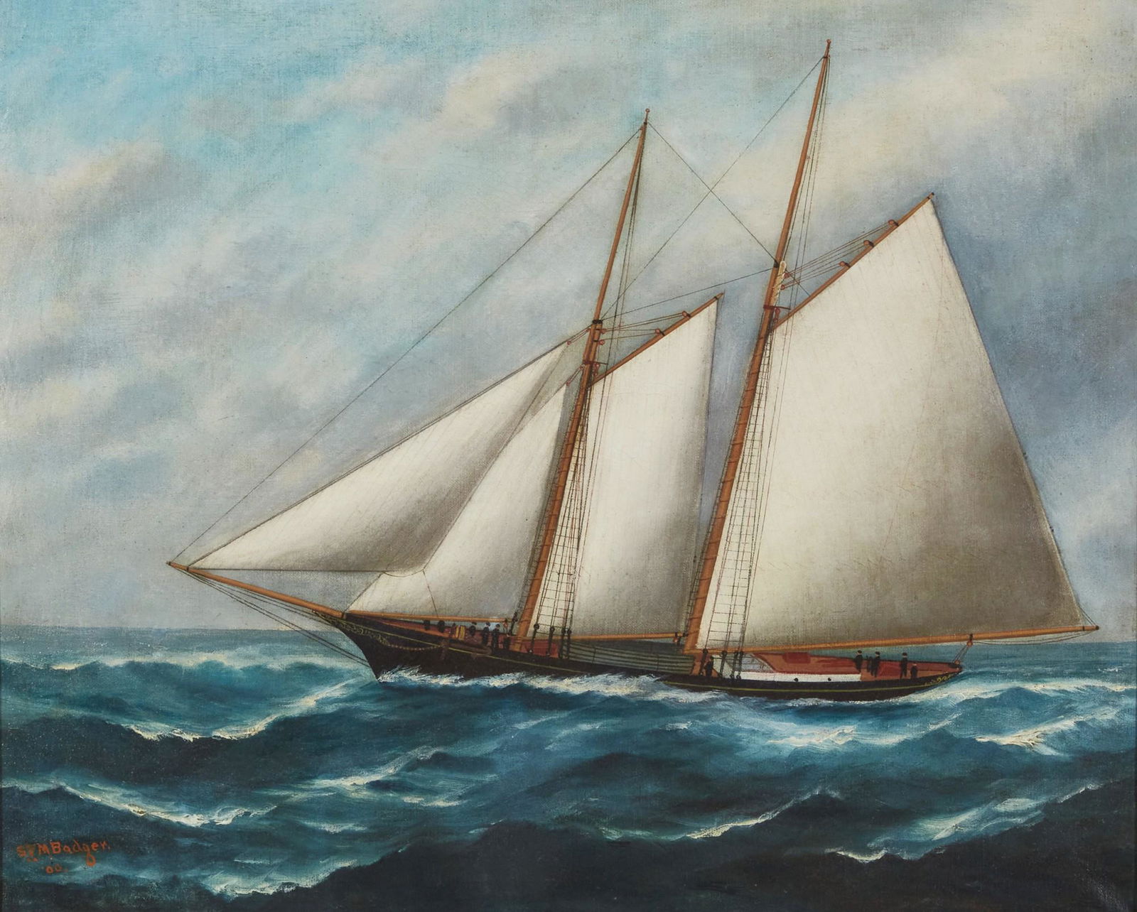 Solon Francis Monticello Badger, A yacht at sea (1 of 5)
