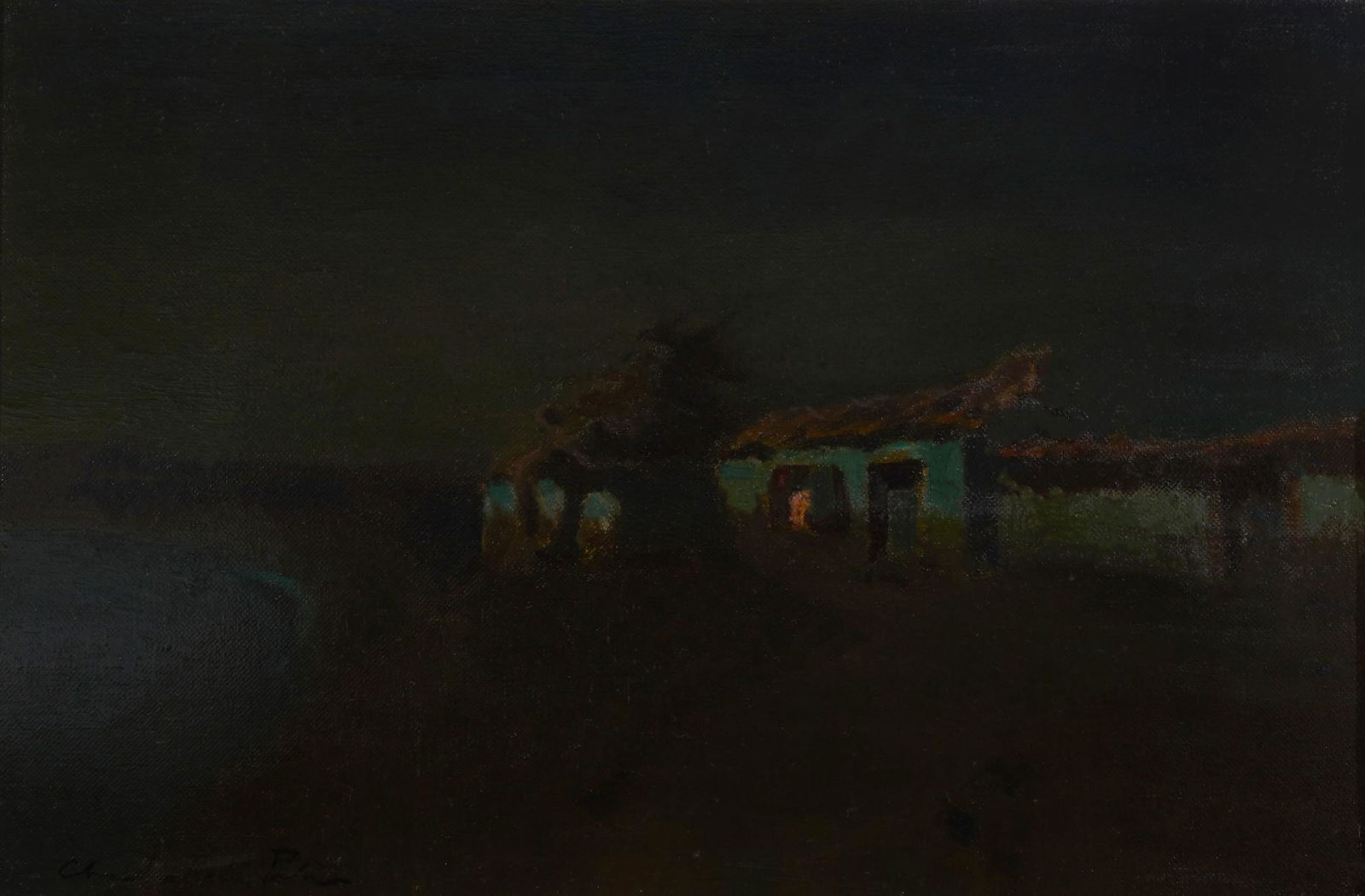 Charles Rollo Peters, Monterey adobe nocturne (1 of 4)