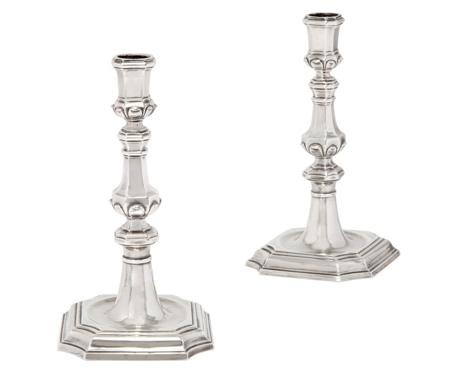 A pair of Dutch silver candlesticks (1 of 4)