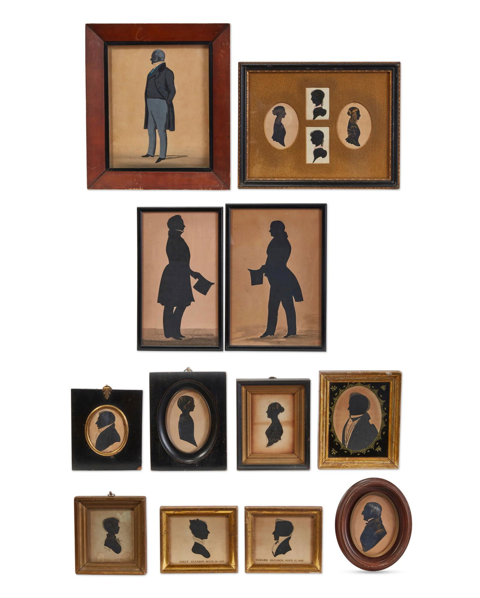 Fifteen cut paper or painted silhouettes (1 of 10)